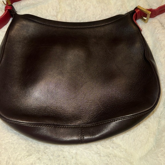 Vintage Bally Brown and Red Leather Shoulder Bag - Picture 2 of 12